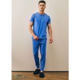 Yakamel Erkek Indigo Yazlık Relaxed Pijama Takımı