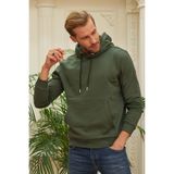 YAKAMEL ERKEK KAPŞONLU KANGURU CEPLİ 3 İPLİK OVERSİZE SWEATSHİRT