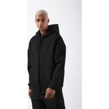 YAKAMEL Erkek SİYAH Fermuarlı Kapşonlu Kanguru Cep Basic Sweatshirt Hırka