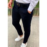 Yakamel Erkek Siyah İtalyan Fit Esnek Likralı Bilek Boy Kumaş Pantolon