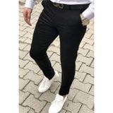 Yakamel Erkek Siyah Slim Fit Bilek Boy Esnek Kumaş Kaliteli Cepli Kumaş Pantolon