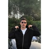 YAKAMEL Erkek SİYAH Tam Fermuarlı Kanguru Cepli Premium Model Hırka