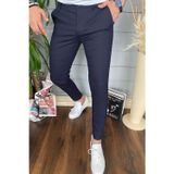 Yakamel Erkek Slim Fit Esnek Likralı Bilek Boy Yazlık Kumaş Pantolon