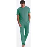 Yakamel Erkek Yeşil T-Shirt Alt Üst Penye Pijama Takımı