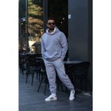 YAKAMEL Gri Erkek Eşofman Takımı Oversıze
