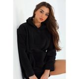YAKAMEL Kadın 3 İplik Kanguru Cep Regular İçi Pamuklu Oversize Okul Sweatshirt