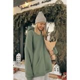YAKAMEL KADIN 3 İPLİK KAPŞONLU KANGURU CEP SWEATSHİRT