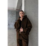 YAKAMEL KADIN 3 İPLİK OVERSİZE FERMUARLI SWEATSHİRT HIRKA EŞOFMAN TAKIMI