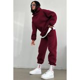 YAKAMEL Kadın 3İplik Şardonlu Basic Spor Ve Model Eşofman Takımı