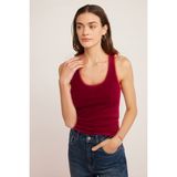 Yakamel Kadın Basic Fitilli Askılı Sporcu Atlet - Bordo