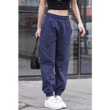 Yakamel Kadın Lacivert Jogger Yüksek Bel Eşofman Altı Sweatpants