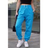 Yakamel Kadın Turkuaz Jogger Yüksek Bel Eşofman Altı Turquoise Sweatpants