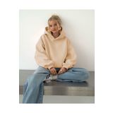 YAKAMEL Oversize Kapşonlu Basic Baskısız Okul Sweatshirt