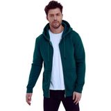 Yakamel Unisex Yeşil Tam Fermuarlı Hırka Sweatshirt Kapşonlu Kanguru Cepli Kadın Erkek