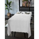 Yakamoz Beyaz Kadife Dokulu Masa Örtüsü, 130 x 170 cm, Polyester, Dertsiz Velvet Touch Serisi