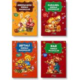 Yakamoz Çocuk Kokulu Masallar 4’lü Set | Hindistan Cevizi, Karamel, Şeftali ve Nar Kokulu Masal Kitapları | Renkli Resimli Çocuk Kitabı Seti