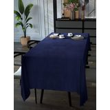 Yakamoz Gece Mavisi Kadife Dokulu Masa Örtüsü, 130x130 cm, Polyester, Dertsiz Velvet Touch Serisi