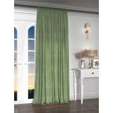 Yakamoz Kadife Görünüm Çağla Yeşili Fon Perde, 400 x 260 cm, Ekstraforlu, Velvet Touch Serisi