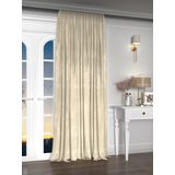 Yakamoz Kadife Görünüm Ekru Ada Fon Perde, 100 x 260 cm, Ekstraforlu, Velvet Touch Serisi