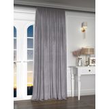 Yakamoz Kadife Görünüm Gümüş Grisi Fon Perde, 300 x 250 cm, Ekstraforlu, Velvet Touch Serisi