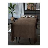 Yakamoz Kaju Rengi Kadife Dokulu Masa Örtüsü Dertsiz Velvet Touch Serisi