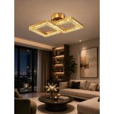 Yakamoz Model 2"li Gold 3 Renk Modu Ledli Modern Tavana Sıfır Salon Mutfak Çocuk Yatak Odası Led Avize