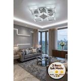 Yakamoz Model 5"li Kumandalı Gümüş 3 Renk Modu Ledli Modern Tavana Sıfır Salon Mutfak Çocuk Yatak Odası LED Avize