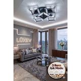 Yakamoz Model 5"li Kumandalı Siyah 3 Renk Modu Ledli Modern Tavana Sıfır Salon Mutfak Çocuk Yatak Odası LED Avize