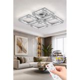 Yakamoz Model Gümüş Kumandalı 4"lü Ledli 3 Renk Modu Kristal Salon Mutfak Yatak Çocuk Odası Avize