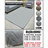 Yakamoz Model Kumaştan Welsoft Lastikli Halı Örtüsü - Açık Gri - 200 x 290 cm