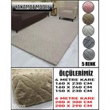 Yakamoz Model Kumaştan Welsoft Lastikli Halı Örtüsü - Vizon - 150 x 230 cm