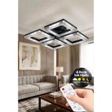 Yakamoz Model Siyah Kumandalı 4"lü Ledli 3 Renk Modu Kristal Salon Mutfak Yatak Çocuk Odası Avize