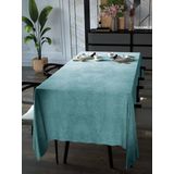 Yakamoz Nil Yeşili Kadife Dokulu Masa Örtüsü, 150x260 cm, Polyester, Dertsiz Velvet Touch Serisi