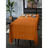 Yakamoz Portakal Rengi Kadife Dokulu Masa Örtüsü Dertsiz Velvet Touch Serisi