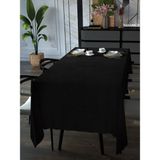 YAKAMOZ Siyah Renk Kadife Dokulu Masa Örtüsü Dertsiz Velvet Touch Serisi - 150 x 260 cm
