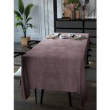 Yakamoz Tatlı Pembe Rengi Kadife Dokulu Masa Örtüsü Dertsiz Velvet Touch Serisi