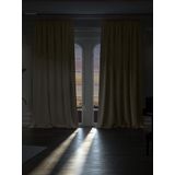 Yakamoz Yüksek Kalite Badem Beji Karartma Blackout Fon Perde Ekstrafor Büzgülü Tek Kanat Dark Touch Serisi