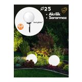Yakan Aydınlatma 25cm Akrilik Bahçe Top Glop Aydınlatma Best Globe (BEYAZ) 1 Adet