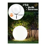 Yakan Aydınlatma 50cm Akrilik Bahçe Top Glop Aydınlatma Best Globe (BEYAZ) 1 Adet