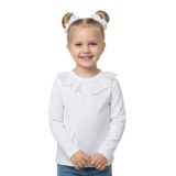 Yakası Dantelli Kız Çocuk Bluz, BEYAZ, 9YAS