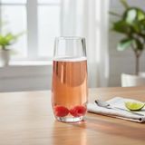 Yake Store 6 Adet 550 ml Şeffaf Cam Meşrubat Bardağı - 6'lı Set Minimalist Tasarım Geniş Hacimli Su, Kokteyl ve Soğuk Kahve Bardağı - Option-1 - 0 - Siyah