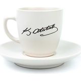 Yake Store Atatürk Imza Krem Türk Kahvesi Fincanı - Hediye Seramik Türk Kahvesi Fincanı - 001-Renkli