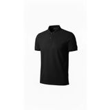 YAKE STORE Erkek Pike Kumaş Düğmeli Yaka Regular Fit Günlük Kısa Kol Tişört T-shirt - Siyah - Siyah
