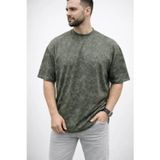 YAKE STORE Erkek Premium Tişört OSY Yumuşak Dokulu Yıkamalı Oversize T-Shirt - Haki - Haki