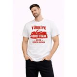 YAKE STORE Erkek TÜRKİYE Baskılı Tişört Ay Yıldız 2026 Dünya Kupası Taraftar Forma T-Shirt - Beyaz - Beyaz