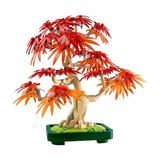 Yake Store Japon Kırmızı Akçaağaç Bonsai Ağacı 10348 - Kırmızı ve Kehribar Sarısı Yapraklara Sahip Yapay Bitki Içeren Sevgililer Günü'ne Özel Model Yapım Seti (474 Parça) - Option-1