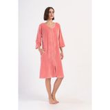 YAKE STORE KADIN KADIFE XXL FERMUARLI 3/4KOL CEPLI EV ELBISESI - PINK