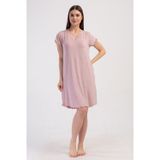 YAKE STORE KADIN LYC VISCON V YAKA DANTELLI BIBILALI KISA KOL ETEGI OVAL TUNIK - ROSEBLOOM