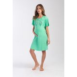 YAKE STORE KADIN P.SUPREM CIFT PATLI KISA KOL HAMILE TUNIK - BRIGHT GREEN