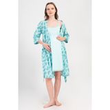 YAKE STORE KADIN P.SUPREM IP ASKILI HAMILE TUNIK 3/4 KOL SABAHLIK TAKIM - MINT